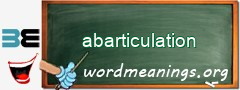 WordMeaning blackboard for abarticulation